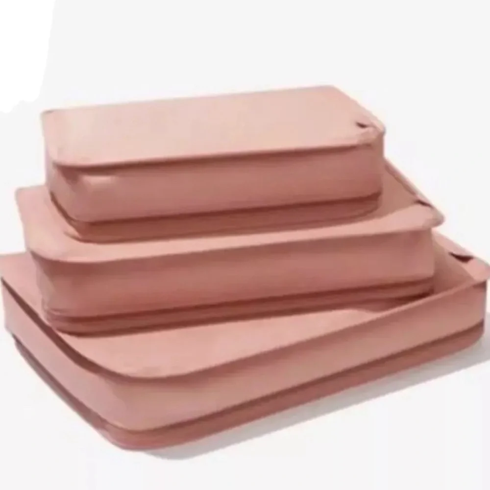 HANKY PANKY Packing Cubes Set of 3 Clothing Organizer Pink Polyester Zip Travel